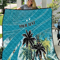Personalized Saint Kitts and Nevis Coconut Palm Tree Quilt - Wonder Print Shop