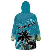 Personalized Saint Kitts and Nevis Coconut Palm Tree Wearable Blanket Hoodie - Wonder Print Shop