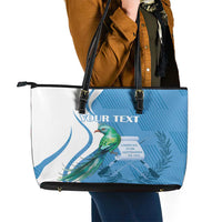 Personalized Guatemala Independence Day Leather Tote Bag Since 1821 With Quetzal Bird - Wonder Print Shop