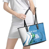 Personalized Guatemala Independence Day Leather Tote Bag Since 1821 With Quetzal Bird - Wonder Print Shop