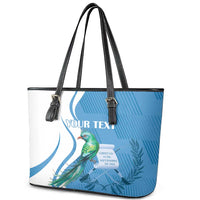 Personalized Guatemala Independence Day Leather Tote Bag Since 1821 With Quetzal Bird - Wonder Print Shop