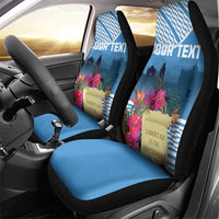 Personalized Guatemala Independence Day Car Seat Cover With Tropical Flower - Wonder Print Shop