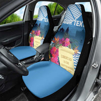 Personalized Guatemala Independence Day Car Seat Cover With Tropical Flower - Wonder Print Shop