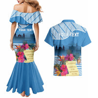 Personalized Guatemala Independence Day Couples Matching Mermaid Dress and Hawaiian Shirt With Tropical Flower - Wonder Print Shop