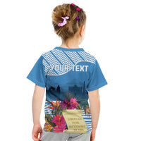 Personalized Guatemala Independence Day Kid T Shirt With Tropical Flower - Wonder Print Shop