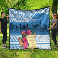 Personalized Guatemala Independence Day Quilt With Tropical Flower - Wonder Print Shop