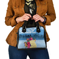 Personalized Guatemala Independence Day Shoulder Handbag With Tropical Flower