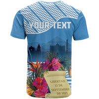 Personalized Guatemala Independence Day T Shirt With Tropical Flower - Wonder Print Shop