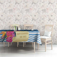 Personalized Guatemala Independence Day Tablecloth With Tropical Flower - Wonder Print Shop