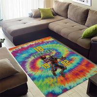 Custom Lithuania Basketball Skeleton 1992 Area Rug Tie Dye Pattern - Wonder Print Shop