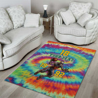Custom Lithuania Basketball Skeleton 1992 Area Rug Tie Dye Pattern - Wonder Print Shop