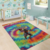 Custom Lithuania Basketball Skeleton 1992 Area Rug Tie Dye Pattern - Wonder Print Shop