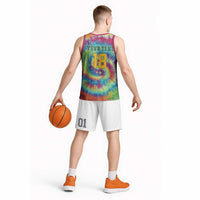 Custom Lithuania Basketball Skeleton 1992 Basketball Jersey Tie Dye Pattern - Wonder Print Shop