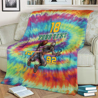 Custom Lithuania Basketball Skeleton 1992 Blanket Tie Dye Pattern - Wonder Print Shop