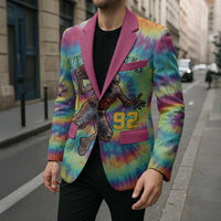 Custom Lithuania Basketball Skeleton 1992 Blazer Tie Dye Pattern - Wonder Print Shop