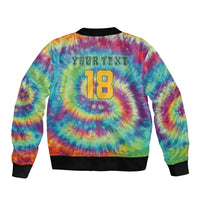 Custom Lithuania Basketball Skeleton 1992 Bomber Jacket Tie Dye Pattern - Wonder Print Shop