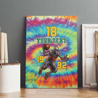 Custom Lithuania Basketball Skeleton 1992 Canvas Wall Art Tie Dye Pattern - Wonder Print Shop