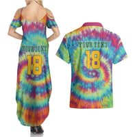 Custom Lithuania Basketball Skeleton 1992 Couples Matching Summer Maxi Dress and Hawaiian Shirt Tie Dye Pattern - Wonder Print Shop