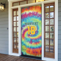 Custom Lithuania Basketball Skeleton 1992 Door Cover Tie Dye Pattern - Wonder Print Shop