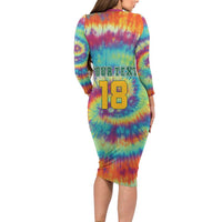 Custom Lithuania Basketball Skeleton 1992 Family Matching Long Sleeve Bodycon Dress and Hawaiian Shirt Tie Dye Pattern - Wonder Print Shop