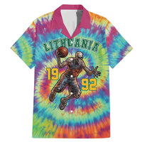 Custom Lithuania Basketball Skeleton 1992 Family Matching Mermaid Dress and Hawaiian Shirt Tie Dye Pattern - Wonder Print Shop