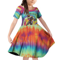 Custom Lithuania Basketball Skeleton 1992 Family Matching Off Shoulder Short Dress and Hawaiian Shirt Tie Dye Pattern - Wonder Print Shop