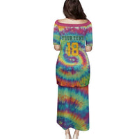 Custom Lithuania Basketball Skeleton 1992 Family Matching Puletasi and Hawaiian Shirt Tie Dye Pattern - Wonder Print Shop