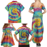 Custom Lithuania Basketball Skeleton 1992 Family Matching Summer Maxi Dress and Hawaiian Shirt Tie Dye Pattern - Wonder Print Shop