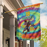 Custom Lithuania Basketball Skeleton 1992 Garden Flag Tie Dye Pattern - Wonder Print Shop