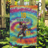 Custom Lithuania Basketball Skeleton 1992 Garden Flag Tie Dye Pattern - Wonder Print Shop