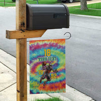 Custom Lithuania Basketball Skeleton 1992 Garden Flag Tie Dye Pattern - Wonder Print Shop