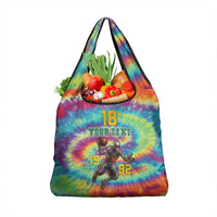 Custom Lithuania Basketball Skeleton 1992 Grocery Bag Tie Dye Pattern - Wonder Print Shop