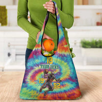 Custom Lithuania Basketball Skeleton 1992 Grocery Bag Tie Dye Pattern - Wonder Print Shop