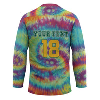 Custom Lithuania Basketball Skeleton 1992 Hockey Jersey Tie Dye Pattern - Wonder Print Shop