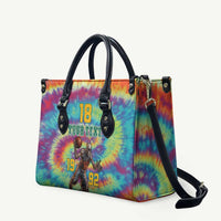 Custom Lithuania Basketball Skeleton 1992 Leather Bag Tie Dye Pattern - Wonder Print Shop