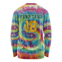 Custom Lithuania Basketball Skeleton 1992 Long Sleeve Shirt Tie Dye Pattern - Wonder Print Shop