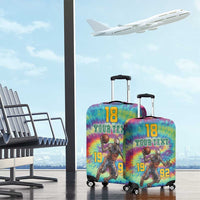 Custom Lithuania Basketball Skeleton 1992 Luggage Cover Tie Dye Pattern - Wonder Print Shop