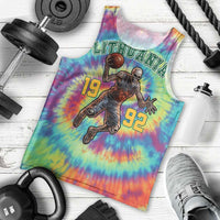 Custom Lithuania Basketball Skeleton 1992 Men Tank Top Tie Dye Pattern - Wonder Print Shop