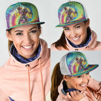 Lithuania Basketball Skeleton 1992 Mesh Trucker Cap Tie Dye Pattern - Wonder Print Shop