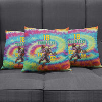 Custom Lithuania Basketball Skeleton 1992 Pillow Cover Tie Dye Pattern - Wonder Print Shop