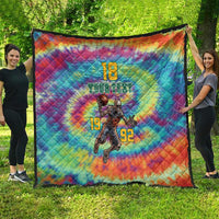 Custom Lithuania Basketball Skeleton 1992 Quilt Tie Dye Pattern - Wonder Print Shop