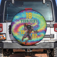Custom Lithuania Basketball Skeleton 1992 Spare Tire Cover Tie Dye Pattern - Wonder Print Shop