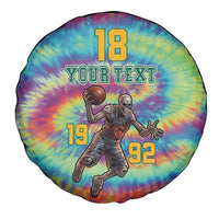 Custom Lithuania Basketball Skeleton 1992 Spare Tire Cover Tie Dye Pattern - Wonder Print Shop