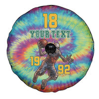 Custom Lithuania Basketball Skeleton 1992 Spare Tire Cover Tie Dye Pattern - Wonder Print Shop