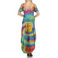 Custom Lithuania Basketball Skeleton 1992 Summer Maxi Dress Tie Dye Pattern - Wonder Print Shop