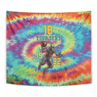 Custom Lithuania Basketball Skeleton 1992 Tapestry Tie Dye Pattern - Wonder Print Shop