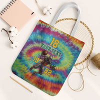 Custom Lithuania Basketball Skeleton 1992 Tote Bag Tie Dye Pattern - Wonder Print Shop