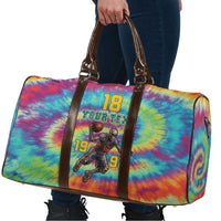 Custom Lithuania Basketball Skeleton 1992 Travel Bag Tie Dye Pattern - Wonder Print Shop