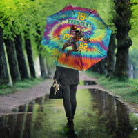 Custom Lithuania Basketball Skeleton 1992 Umbrella Tie Dye Pattern - Wonder Print Shop