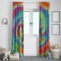 Custom Lithuania Basketball Skeleton 1992 Window Curtain Tie Dye Pattern - Wonder Print Shop
